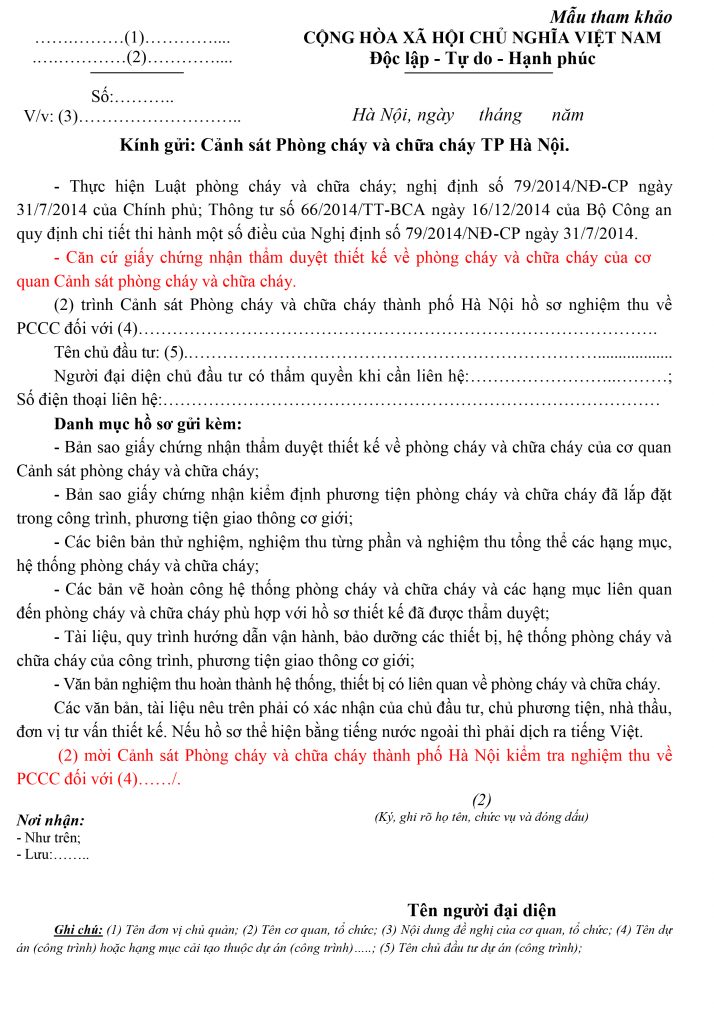 NGHIỆM THU PHÒNG CHÁY CHỮA CHÁY
